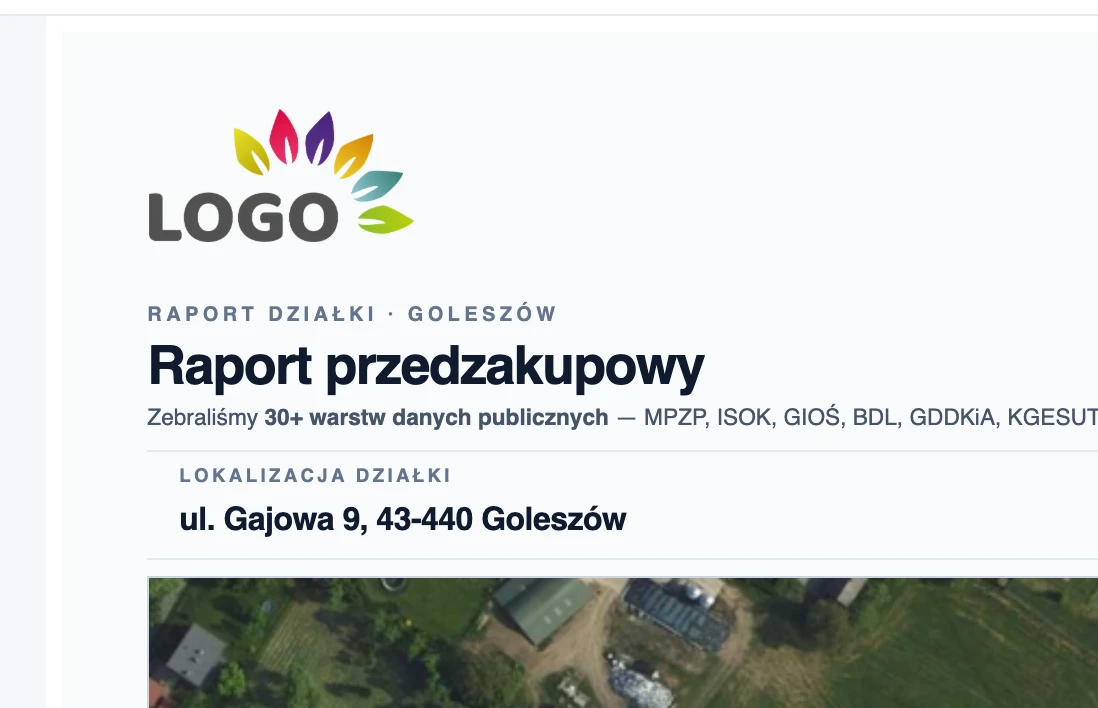 Przykład raportu PDF whitelabel pod marką biura nieruchomości
